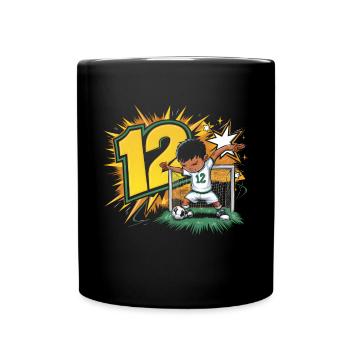 12th Birthday 12 Years Soccer Soccer Player - Full Colour Mug - black - Front