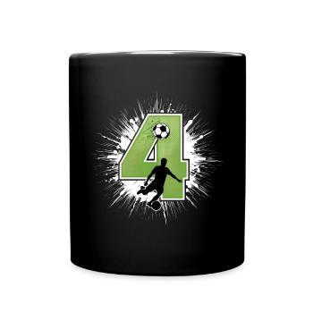 4ème anniversaire 4 ans de football Joueur de football - Mug uni - noir - Devant