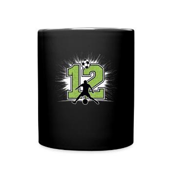 12th Birthday 12 Years Soccer Soccer Player - Full Colour Mug - black - Front
