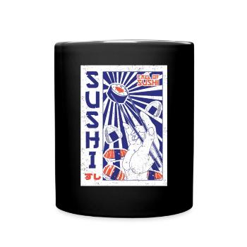 Sushi Food Japon Nigiri Cadeau - Mug uni - noir - Devant