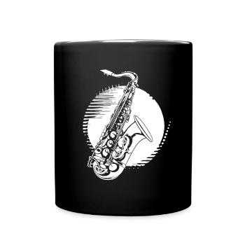 Saxophone Graphics - Full Colour Mug - black - Front