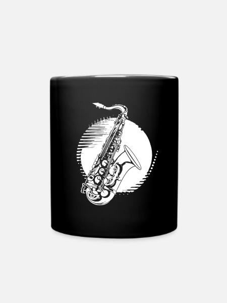 Saxophon Grafik - Tasse einfarbig - Schwarz
