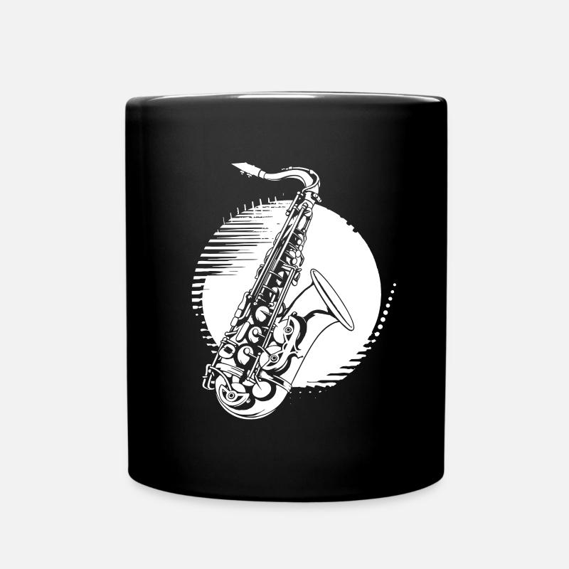 Saxophon Grafik - Tasse einfarbig - Schwarz