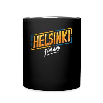 Helsinki Finland Souvenir - Tasse einfarbig - Schwarz - Vorne