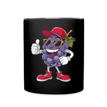 Trauben - Tasse einfarbig - Schwarz - Vorne