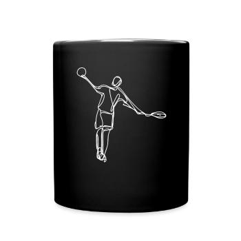 Badminton Player Drawing - Full Colour Mug - black - Front