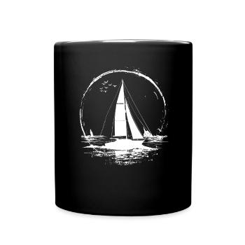 Segeln Zeichnung - Tasse einfarbig - Schwarz - Vorne