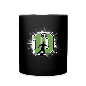 10e anniversaire 10 ans de football Joueur de football - Mug uni - noir - Devant