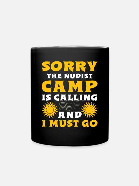 Nudismus Spruch - Tasse einfarbig - Schwarz