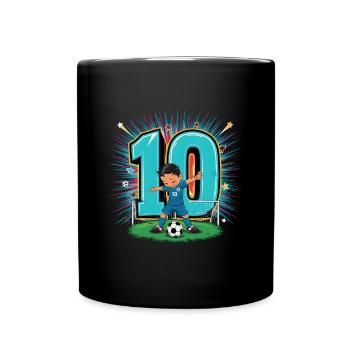 10e anniversaire 10 ans de football Joueur de football - Mug uni - noir - Devant