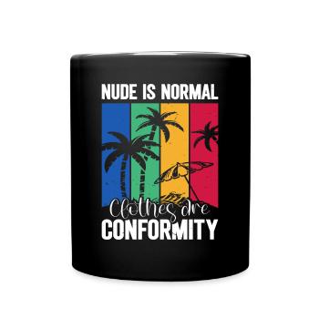 Dicton sur le nudisme - Mug uni - noir - Devant