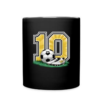 10e anniversaire 10 ans de football Joueur de football - Mug uni - noir - Devant