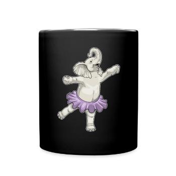 Elephant Ballerina Ballet Dance - Full Colour Mug - black - Front