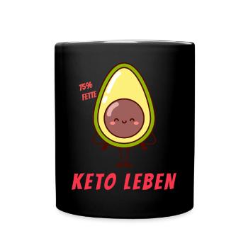 Keto Leben - Tasse einfarbig - Schwarz - Vorne