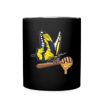 Papillon Miel - Mug uni - noir - Devant