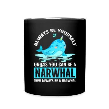 Narwhal Sea Süßer Narwhaler Liebhaber - Tasse einfarbig - Schwarz - Vorne
