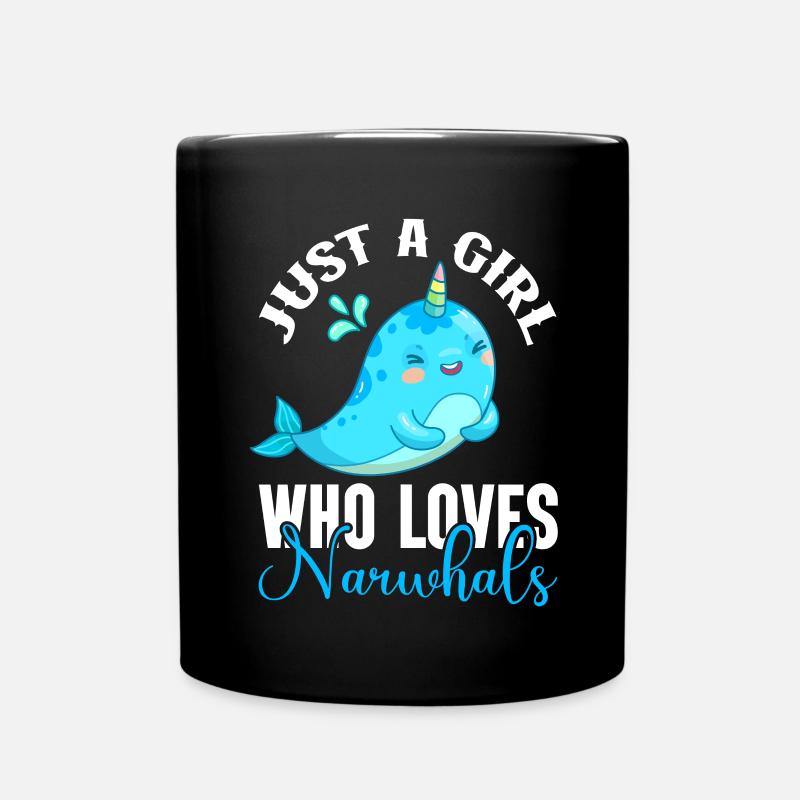 Narwhal Sea Cute Narwhaler Lover - Full Colour Mug - black