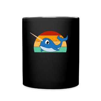 Narwhal Sea Süßer Narwhaler Liebhaber - Tasse einfarbig - Schwarz - Vorne