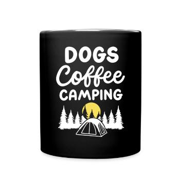 Hunde Kaffee Camping - Tasse einfarbig - Schwarz - Vorne