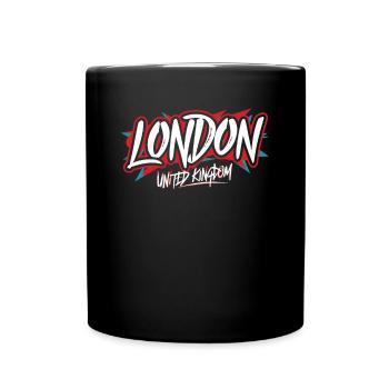 London United Kingdom Souvenir - Tasse einfarbig - Schwarz - Vorne