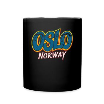 Souvenir d'Oslo Norvège pour les voyageurs - Mug uni - noir - Devant