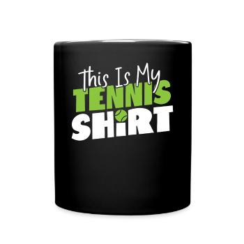 Drôle de raquette de joueur de tennis c’est - Mug uni - noir - Devant