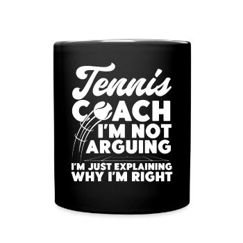 Drôle de joueur de tennis Raquette Tennis - Mug uni - noir - Devant