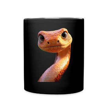 Schlange Python Kobra Mamba Klapperschlange Snake - Tasse einfarbig - Schwarz - Vorne