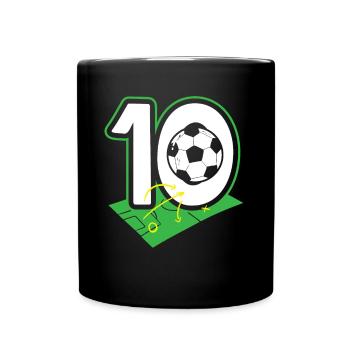 10e anniversaire 10 ans de football Joueur de football - Mug uni - noir - Devant