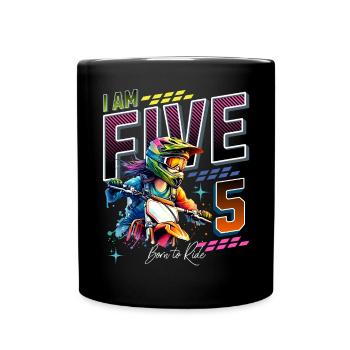 5ème anniversaire des filles de motocross - Mug uni - noir - Devant