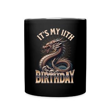 Dragon 11th Birthday Dragon - Full Colour Mug - black - Front