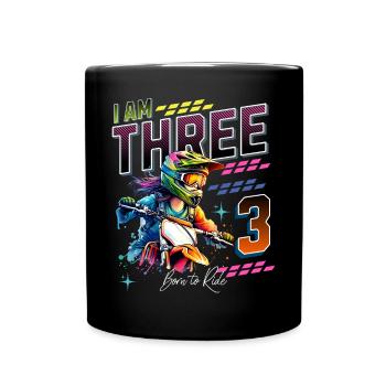 3e anniversaire des filles de motocross - Mug uni - noir - Devant