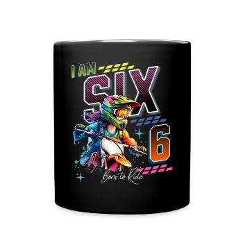 Filles de motocross 6ème anniversaire - Mug uni - noir - Devant