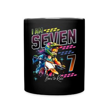 7ème anniversaire des filles de motocross - Mug uni - noir - Devant