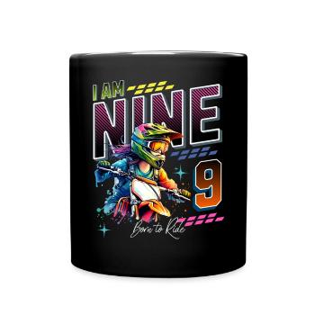 9e anniversaire des filles de motocross - Mug uni - noir - Devant