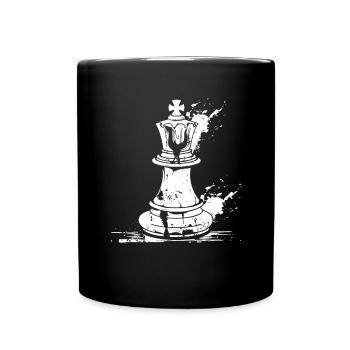 Chess piece sketch - Full Colour Mug - black - Front