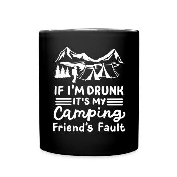 Camping Camper - Tasse einfarbig - Schwarz - Vorne