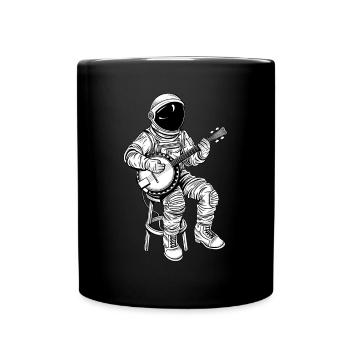 Astronaute Space Bluegrass Banjo Player - Mug uni - noir - Devant