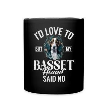 Basset Hound Gifts - Tasse einfarbig - Schwarz - Vorne
