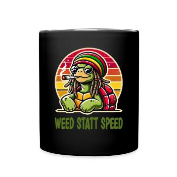 Weed Instead Of Speed Cool Turtle - Full Colour Mug - black - Front
