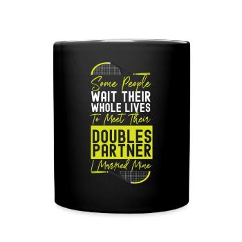 Funny Tennis Player Racket Husband - Full Colour Mug - black - Front