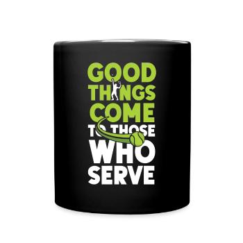 Drôle de joueur de tennis raquette bon - Mug uni - noir - Devant