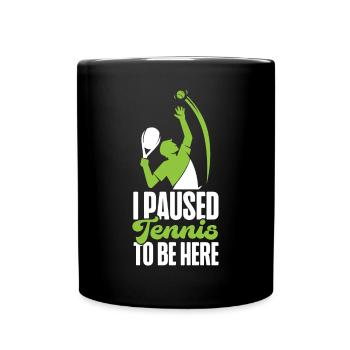 Funny Tennis Player Racket I - Tasse einfarbig - Schwarz - Vorne