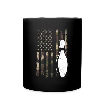bowling american flag bowling - Tasse einfarbig - Schwarz - Vorne