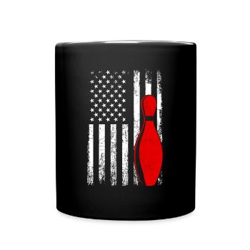 bowling american flag bowling - Tasse einfarbig - Schwarz - Vorne