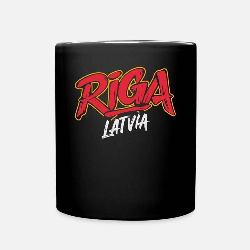 Riga Latvia Souvenir - Tasse einfarbig - Schwarz