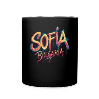 Sofia Bulgaria Souvenir - Full Colour Mug - black - Front