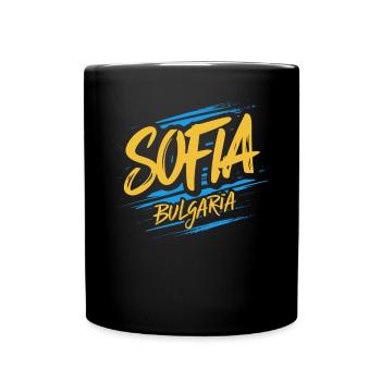 Sofia Bulgaria Souvenir - Full Colour Mug - black - Front