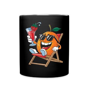Orange - Tasse einfarbig - Schwarz - Vorne