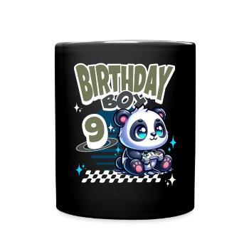 9th Birthday Children's Birthday Gaming Panda - Full Colour Mug - black - Front
